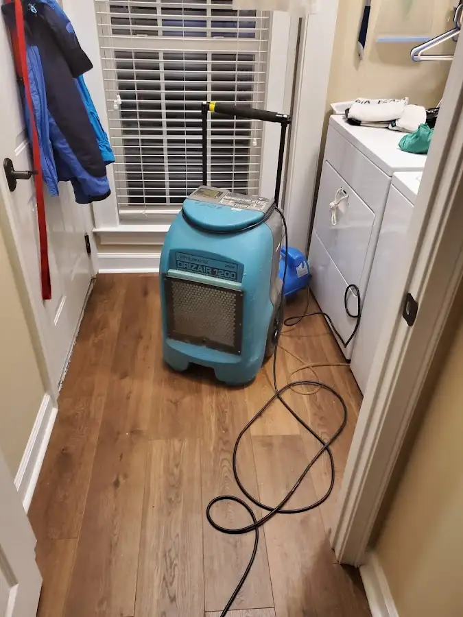 Commercial dehumidifier deployed for Flood Damage Cleanup in Rowley